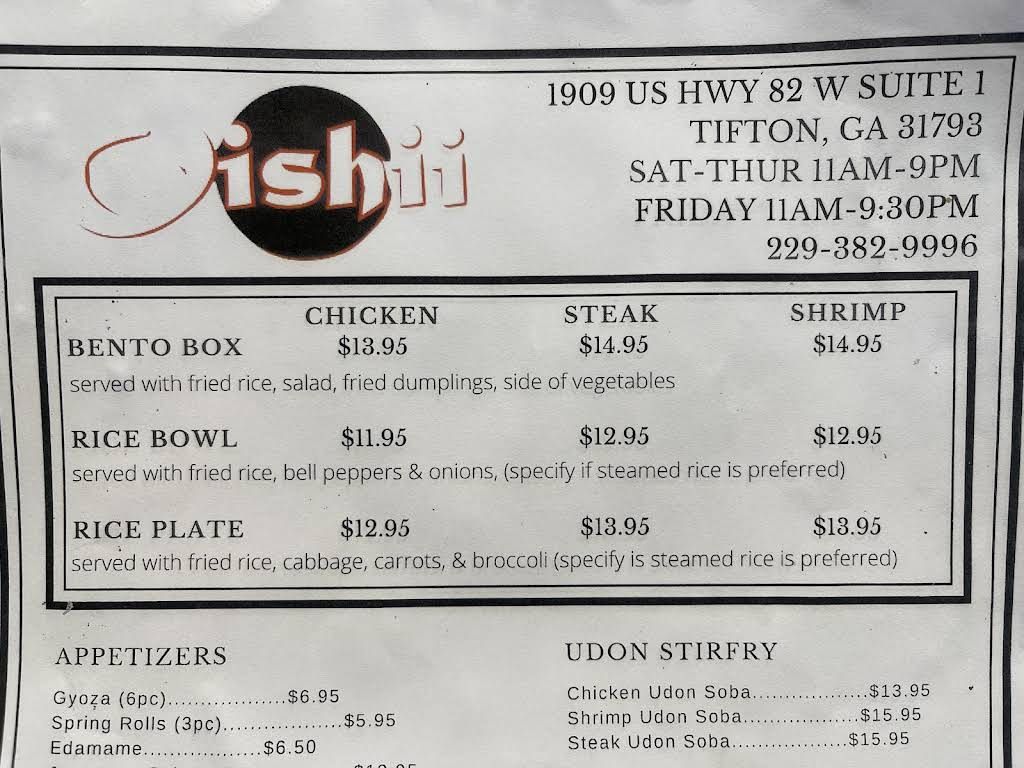 Oishii Japanese Grill & Sushi Menu 3