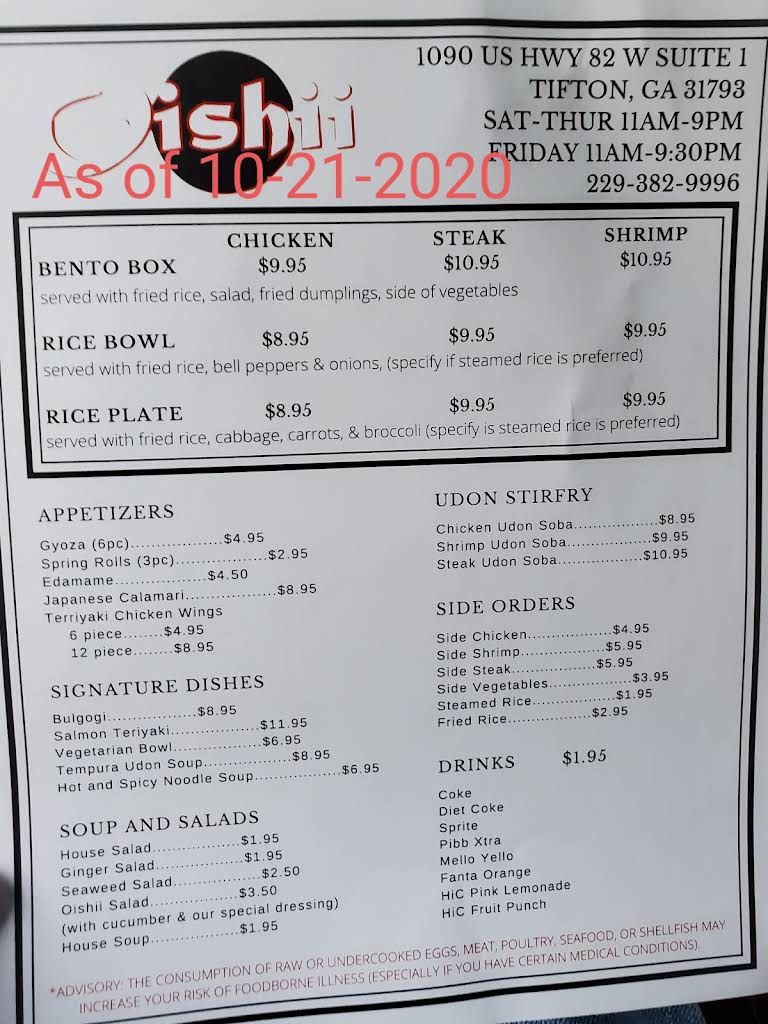 Oishii Japanese Grill & Sushi Menu 4